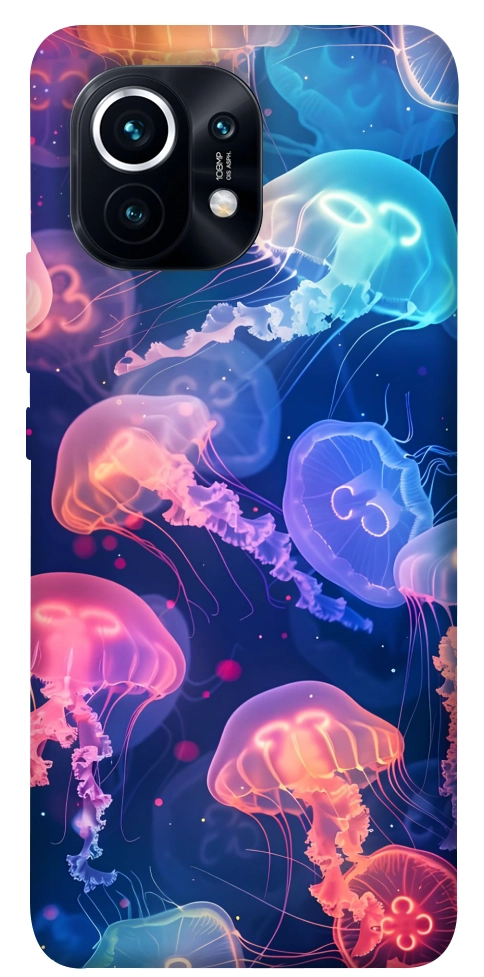 Чехол Neon jellyfishes для Xiaomi Mi 11