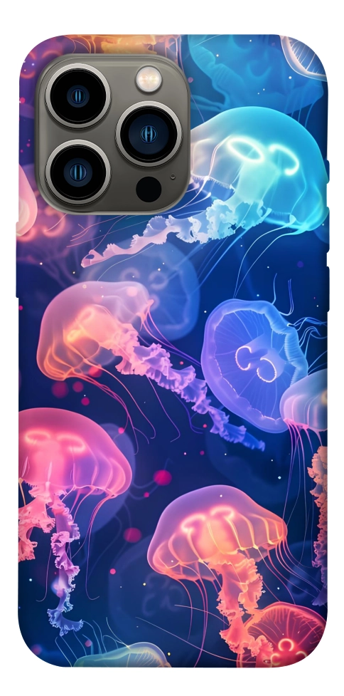 Чехол Neon jellyfishes для iPhone 13 Pro