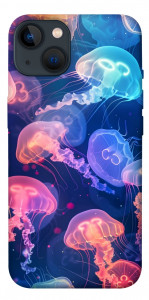 Чехол Neon jellyfishes для iPhone 13
