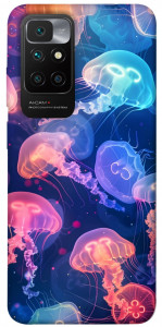 Чехол Neon jellyfishes для Xiaomi Redmi 10