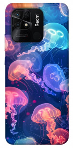 Чехол Neon jellyfishes для Xiaomi Redmi 10C