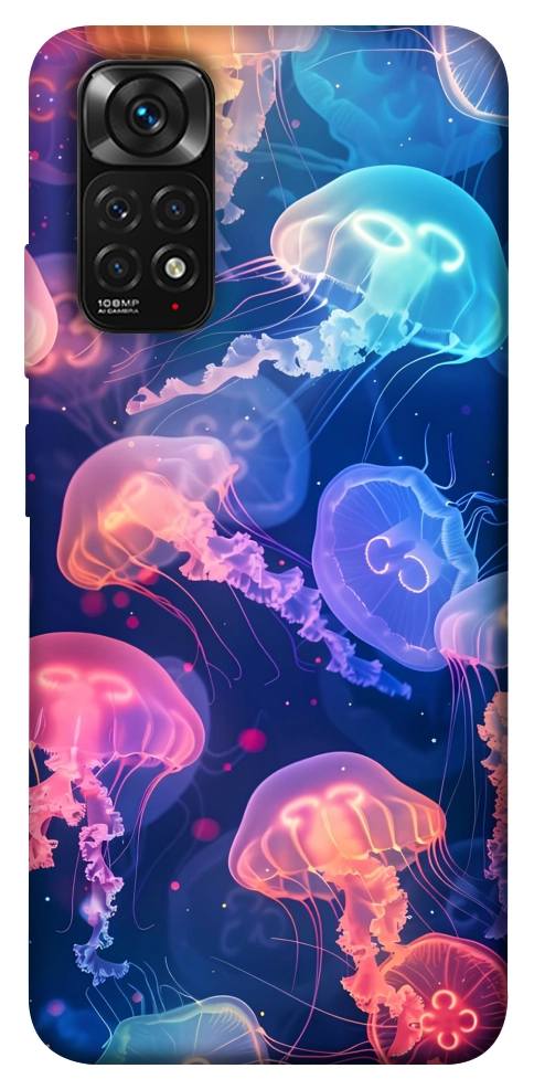 Чехол Neon jellyfishes для Xiaomi Redmi Note 11 (Global)