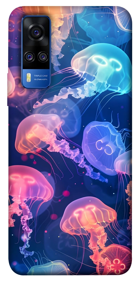 Чехол Neon jellyfishes для Vivo Y51a