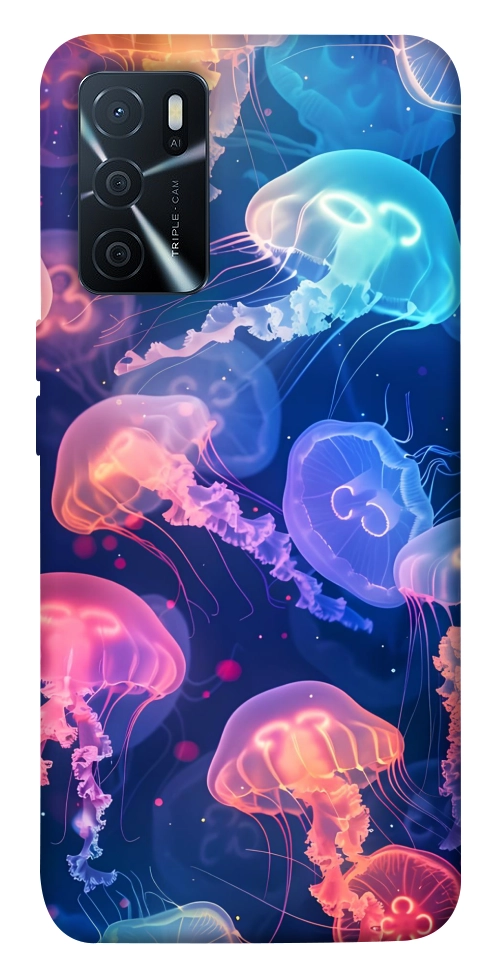 Чехол Neon jellyfishes для Oppo A16