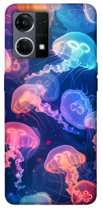 Чехол Neon jellyfishes для Oppo Reno 7 4G