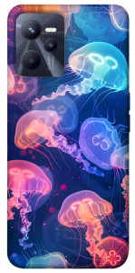 Чехол Neon jellyfishes для Realme C35