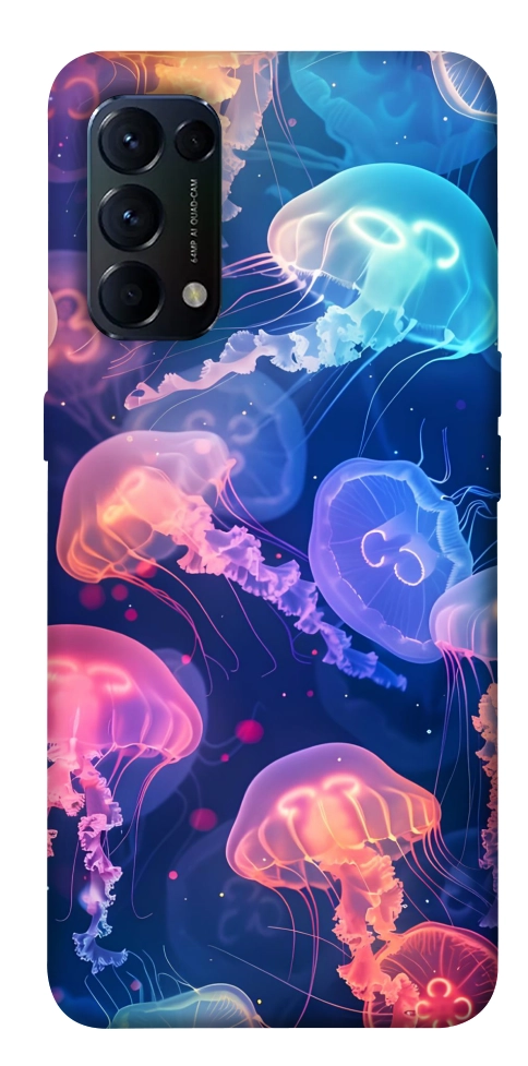 Чехол Neon jellyfishes для Oppo Reno 5 4G