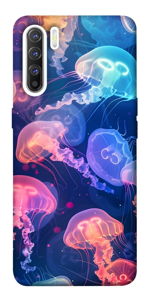 Чохол Neon jellyfishes для Oppo Reno 3