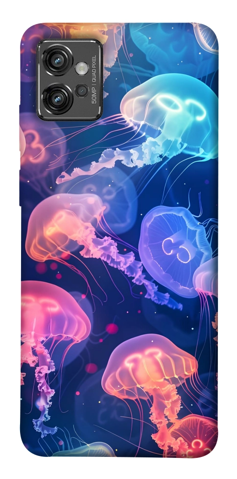 Чехол Neon jellyfishes для Motorola Moto G32