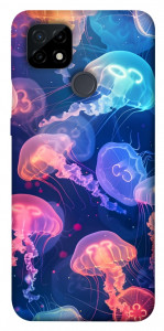 Чехол Neon jellyfishes для Realme C21