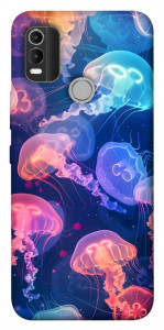 Чехол Neon jellyfishes для Nokia C21 Plus