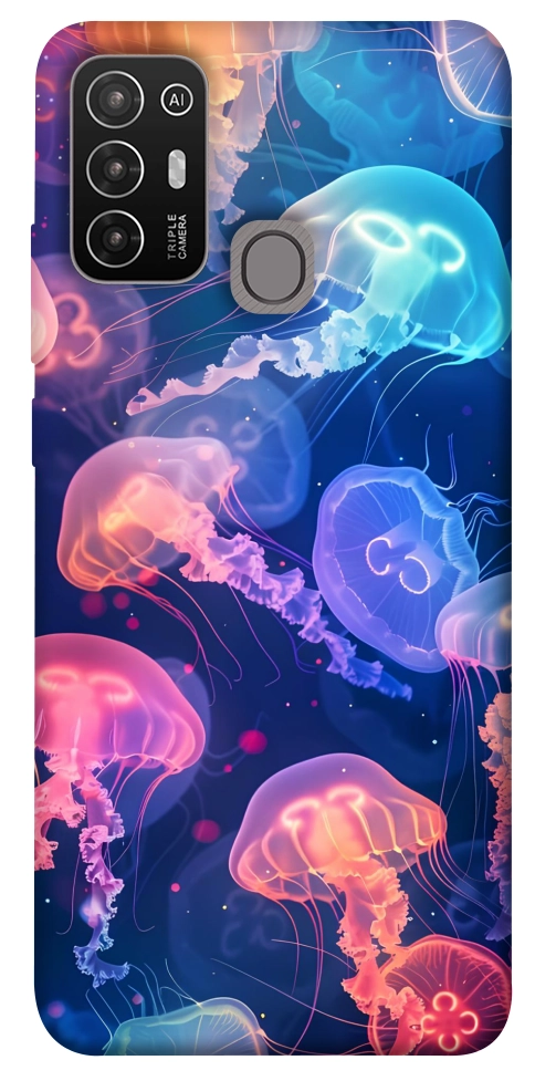Чехол Neon jellyfishes для ZTE Blade A52