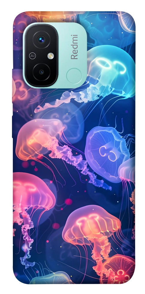 Чохол Neon jellyfishes для Xiaomi Redmi 12C