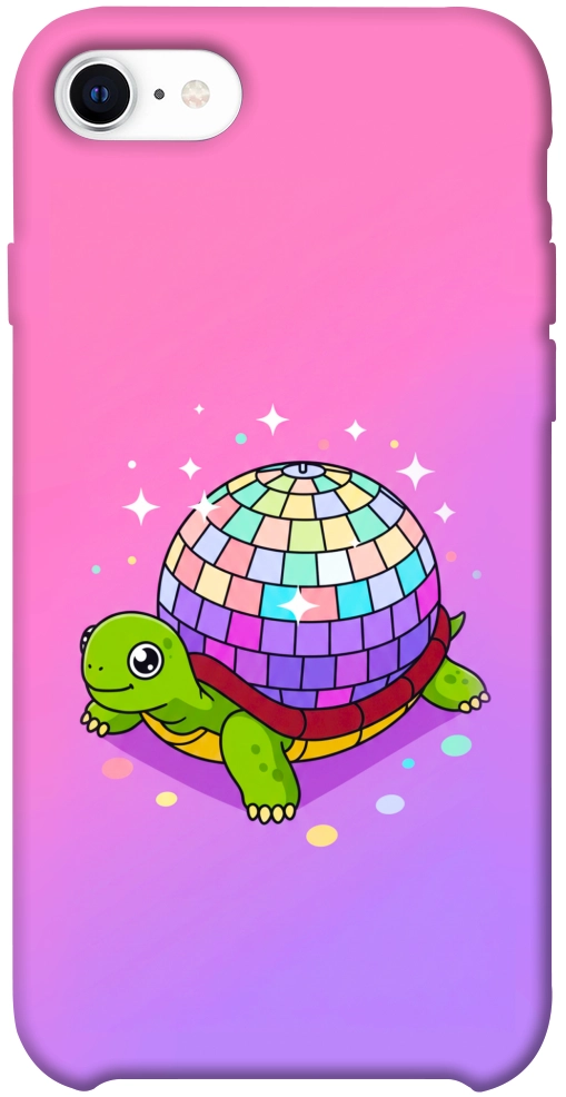 Чехол Disco turtle для iPhone SE (2020)