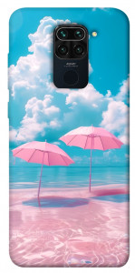 Чехол Розовые зонтики для Xiaomi Redmi Note 9