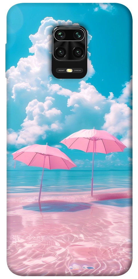 Чехол Розовые зонтики для Xiaomi Redmi Note 9 Pro