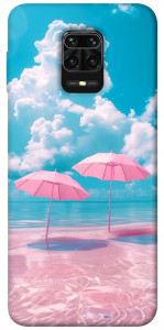 Чехол Розовые зонтики для Xiaomi Redmi Note 9 Pro