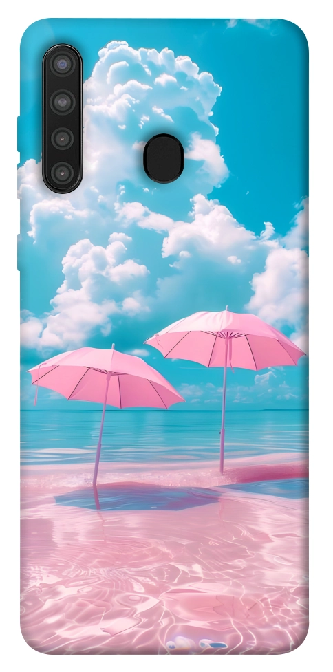 Чехол Розовые зонтики для Galaxy A21