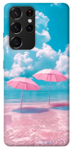 Чехол Розовые зонтики для Galaxy S21 Ultra