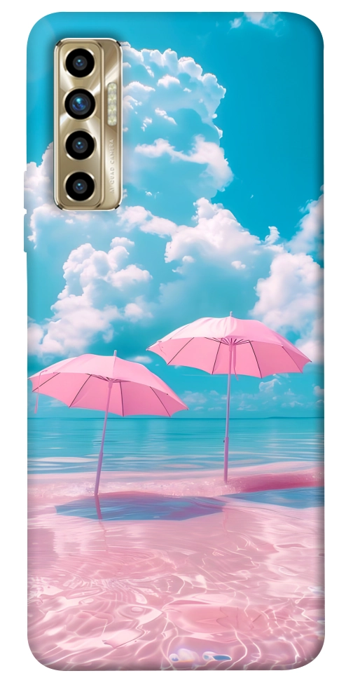 Чохол Рожеві парасольки для TECNO Camon 17P