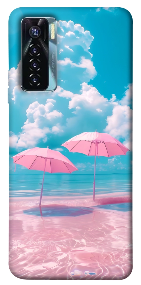 Чехол Розовые зонтики для TECNO Camon 17 Pro