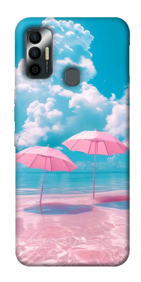 Чохол Рожеві парасольки для TECNO Spark 7