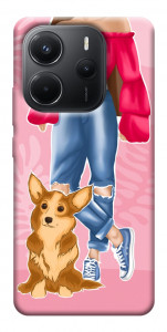 Чохол Girl and corgi для Xiaomi Redmi Note 14 4G (Europe version)