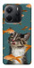 Чехол Cat with fish для Xiaomi Redmi Note 14 4G (Europe version)