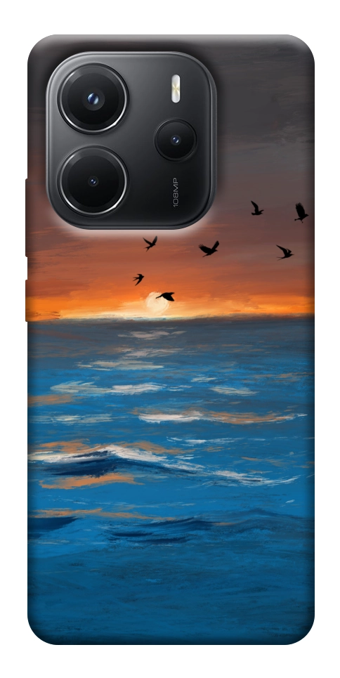 Чехол Закатное море для Xiaomi Redmi Note 14 4G (Europe version)