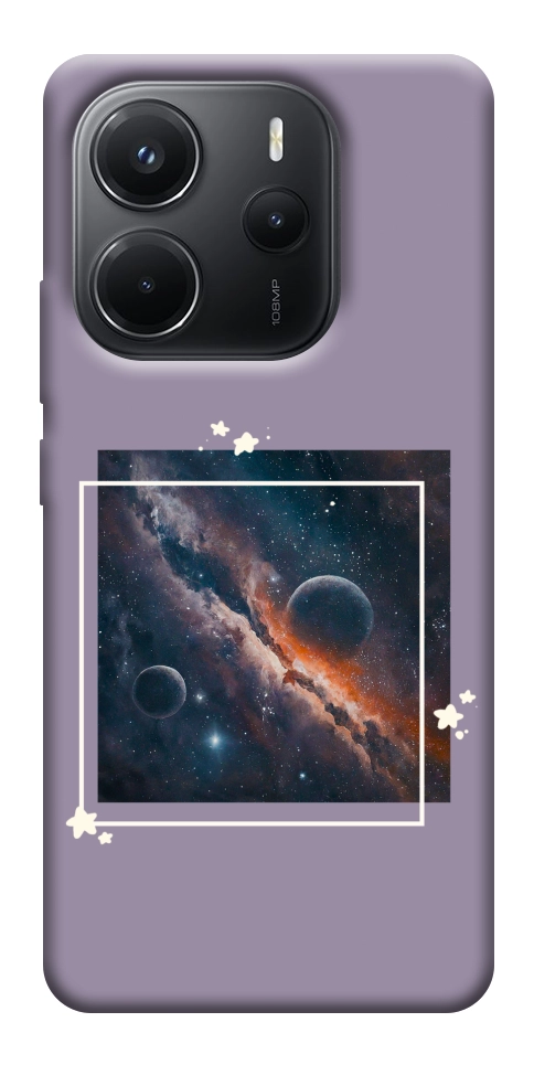 Чехол Космос в квадрате для Xiaomi Redmi Note 14 4G (Europe version)