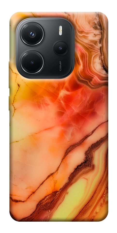 Чехол Красный коралл мрамор для Xiaomi Redmi Note 14 4G (Europe version)
