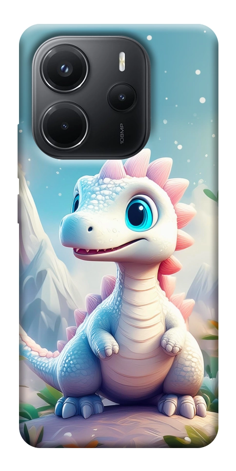 Чехол Белый дракоша для Xiaomi Redmi Note 14 4G (Europe version)