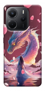 Чехол Girl and dragon для Xiaomi Redmi Note 14 4G (Europe version)
