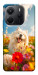 Чехол Happy dog in flowers для Xiaomi Redmi Note 14 4G (Europe version)