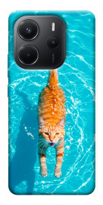 Чехол Cat swimming для Xiaomi Redmi Note 14 4G (Europe version)