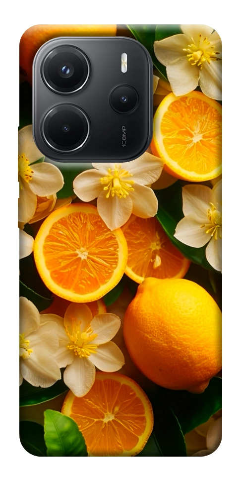 Чехол Лимоны и цветы для Xiaomi Redmi Note 14 4G (Europe version)