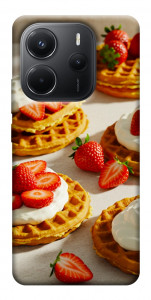 Чехол Вафли с клубникой для Xiaomi Redmi Note 14 4G (Europe version)