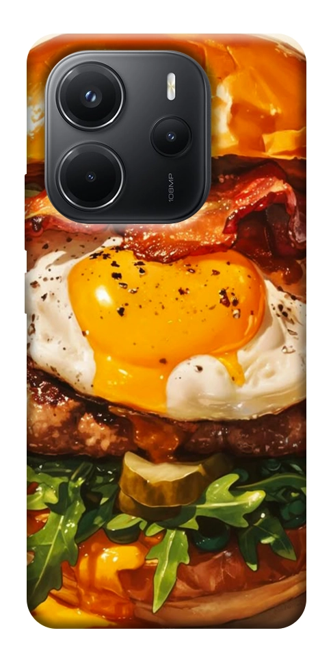 Чехол Вкусный бургер для Xiaomi Redmi Note 14 4G (Europe version)
