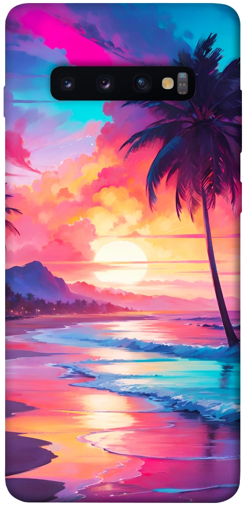 Чохол Закатный пляж для Galaxy S10 Plus (2019)