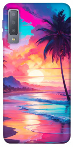 Чехол Закатный пляж для Galaxy A7 (2018)