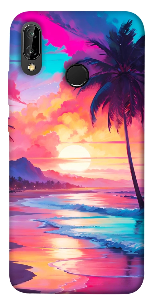 Чохол Закатный пляж для Huawei P20 Lite