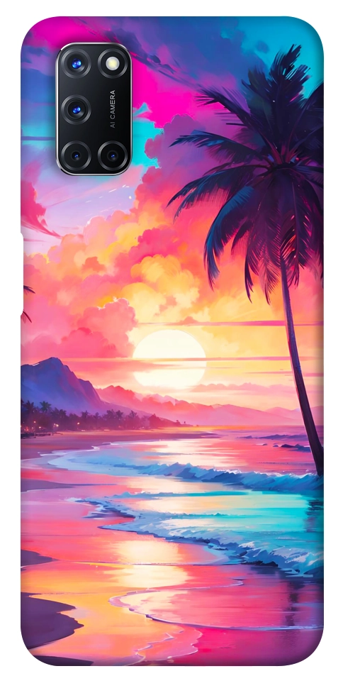 Чехол Закатный пляж для Oppo A92