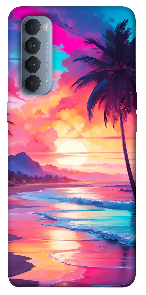 Чохол Закатный пляж для Oppo Reno 4 Pro