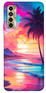 Чехол Закатный пляж для TECNO Camon 17P