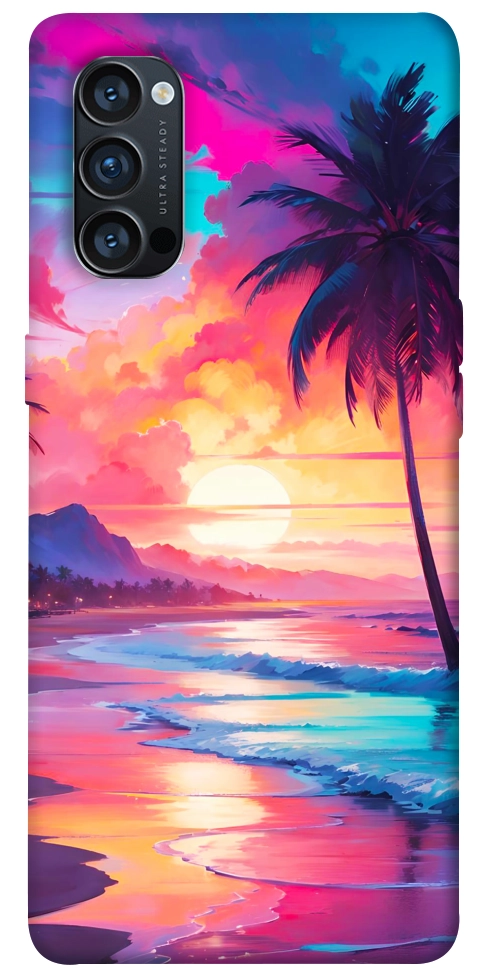 Чехол Закатный пляж для Oppo Reno 4 Pro 5G