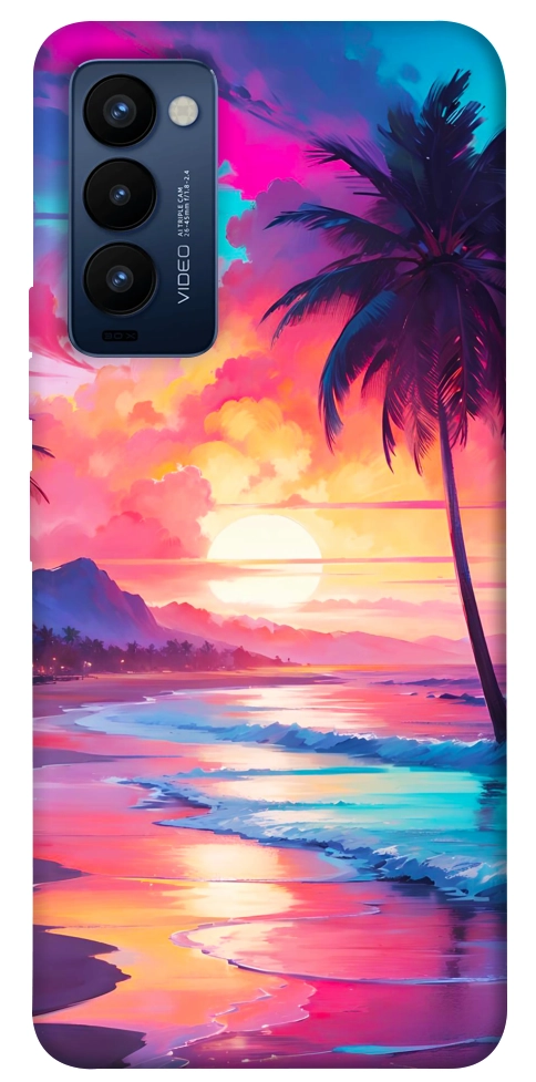 Чехол Закатный пляж для TECNO Camon 18
