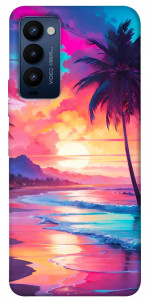Чехол Закатный пляж для Tecno Camon 18 P