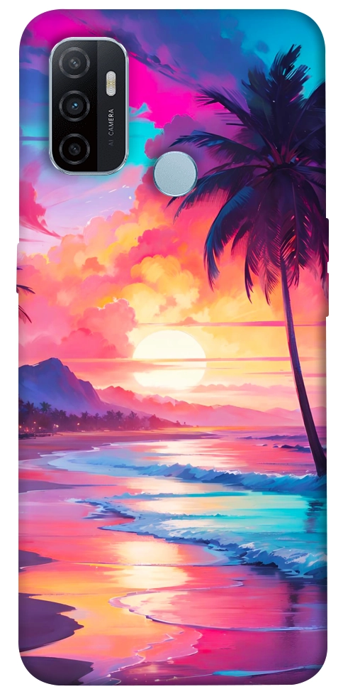 Чехол Закатный пляж для Oppo A32
