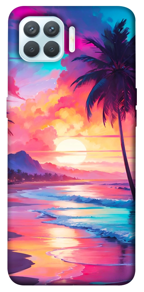 Чехол Закатный пляж для Oppo F17 Pro