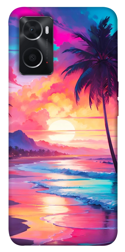 Чехол Закатный пляж для Oppo A76 4G